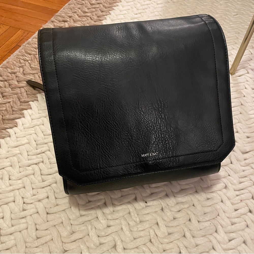 Matt & Nat Black faux leather backpack